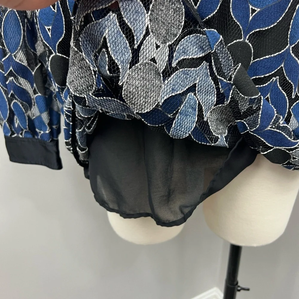 Tory Burch‎ Black/Navy Print Blouse